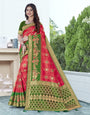Patola Saree With Premium Quality. Pink Green