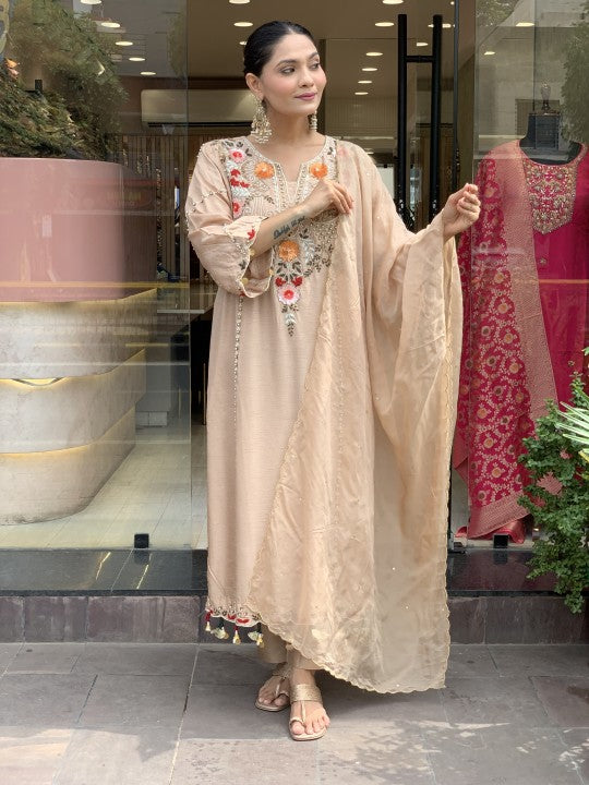 Mack for you Rayon Slab Straight Kurta with Pant & Dupatta Set