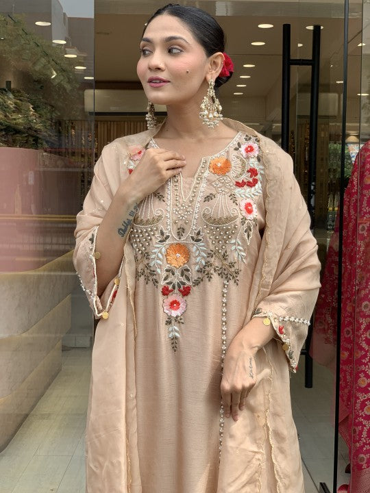 Mack for you Rayon Slab Straight Kurta with Pant & Dupatta Set